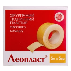 Пластырь хирургический Леопласт на тканной основе телесный без катушки размер 5 м х 5 см 1 шт