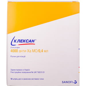 Клексан р-р д/ин. 4000 анти-Ха МЕ/0,4мл шпр.-доза №10
