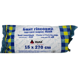 Бинт гипсовый размер ширина 15 см х длина 2,7 м 1 шт Igar (Игар)