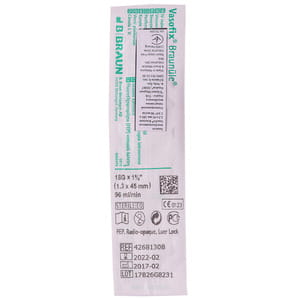 Канюля катетер внутривенный Vasofix (Вазофикс) Braunule (Браунюля) зеленый размер 18G (1,3 x 45 мм) 1 шт