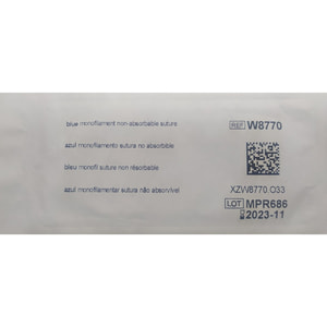 Шовный материал нерассасывающийся Prolene (Пролен) размер USP 3-0, колющая игла 22 мм, 1/2 круга, длина 75 см артикул W8770