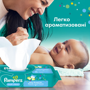 Салфетки влажные детские PAMPERS (Памперс) Baby Fresh Clean Quatro (Бэби фреш клин) упаковка 208 шт