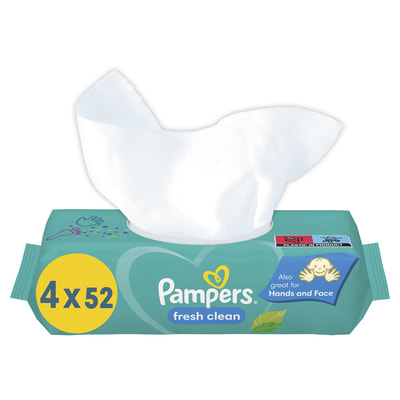 Салфетки влажные детские PAMPERS (Памперс) Baby Fresh Clean Quatro (Бэби фреш клин) упаковка 208 шт