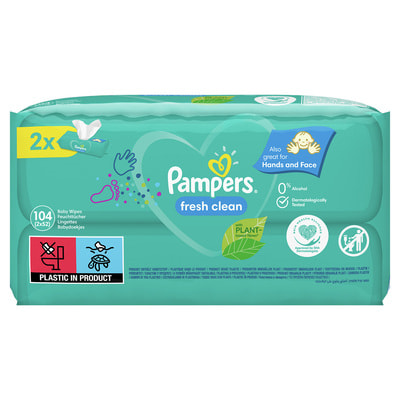 Серветки вологі дитячі PAMPERS (Памперс) Baby Fresh Clean Duo (Бебі фреш клін) упаковка 104 шт