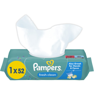 Серветки вологі дитячі PAMPERS (Памперс) Baby Fresh Clean (Бебі фреш клін) упаковка 52 шт