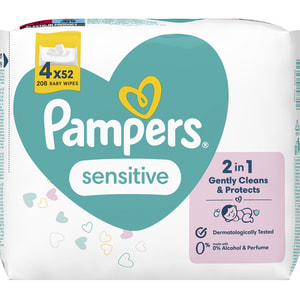 Салфетки влажные детские PAMPERS (Памперс) Sensitive (Сенситив) упаковка 208 шт