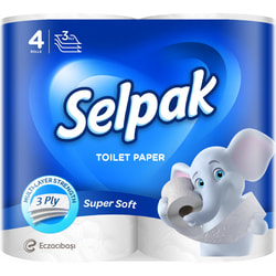 Бумага туалетная SELPAK (Селпак) белая 4 шт