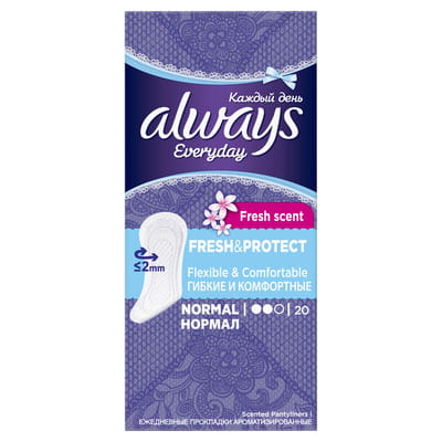 Прокладки ежедневные женские ALWAYS (Олвейс) ароматизированные Normal Deo (Нормал део) 20 шт