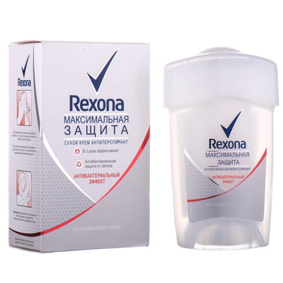 Антиперспирант сухой крем для тела REXONA (Рексона) Антибактериальный эффект 45 мл