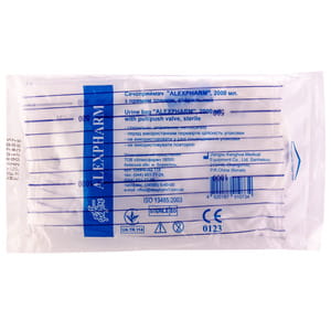 Мочеприемник для взрослых с прямым сливом стерильный объем 2 л Alexpharm (Алексфарм) 1 шт