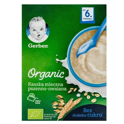 Каша молочна дитяча NESTLE GERBER (Нестле Гербер) Пшенично-вівсяна Organic (Органік) з 6-ти місяців 240 г