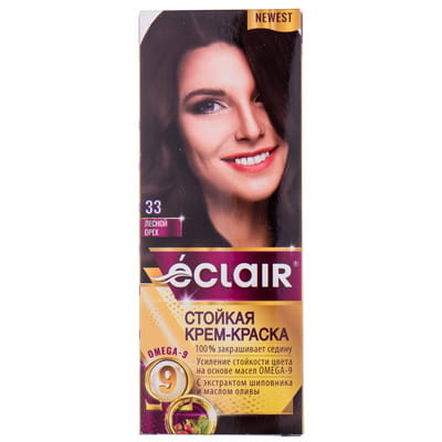 Крем-фарба для волосся ECLAIR (Еклер) з олією Omega 9 колір 33 Лісовий горіх