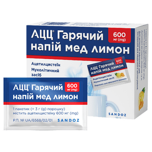АЦЦ горяч. напиток мед лимон пор. д/орал. р-ра 600мг пак. 3г №6