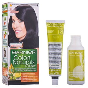 Крем-краска для волос GARNIER (Гарньер) Color Naturals интенсивное питание стойкая тон 1+ Ультрачерный