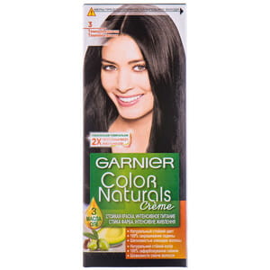Крем-краска для волос GARNIER (Гарньер) Color Naturals интенсивное питание стойкая тон 3 Темный каштан