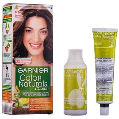 Крем-краска для волос GARNIER (Гарньер) Color Naturals интенсивное питание стойкая тон 6.34 Карамель