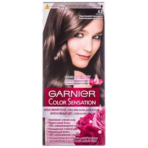 Крем-краска для волос GARNIER (Гарньер) Color Sensation (Колор сенсейшн) оттенок 4.0 Каштановый перламутр