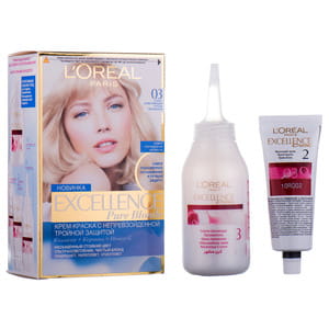 Крем-краска для волос L’OREAL PARIS (Лореаль) Excellence Pure Blonde оттенок 03 Супер осветляющий русый пепельный