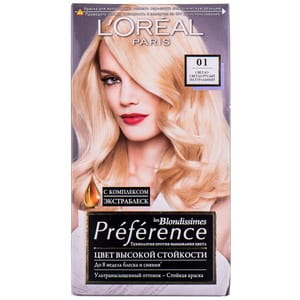 Краска для волос L’OREAL PARIS (Лореаль) Recital Preference оттенок 01 Светло-светло-русый натуральный