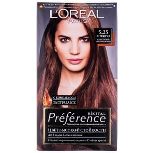 Краска для волос L’OREAL PARIS (Лореаль) Recital Preference оттенок 5.25 Антигуа Каштановый перламутровый