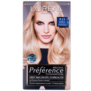 Краска для волос L’OREAL PARIS (Лореаль) Recital Preference оттенок 9.13 Байкал Очень светло-русый бежевый