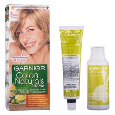 Крем-краска для волос GARNIER (Гарньер) Color Naturals интенсивное питание стойкая тон 8 Пшеница