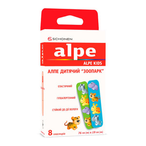 Пластир Алпе для дітей Зоопарк розмір 76 х 19 мм 8 шт