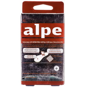 Пластырь Алпе антибактериальный прозрачный с ионами серебра классический размер 76 х 19 мм 10 шт