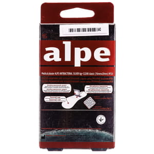 Пластирь Алпе антибактериальный прозрачный с ионами серебра классический размер 76 х 19 мм 20 шт