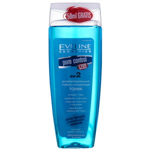 Тоник для лица EVELINE (Эвелин) Pure Control против прыщей глубокое очищение 200 мл