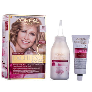 Крем-краска для волос L’OREAL PARIS (Лореаль) Excellence Creme стойкая оттенок 8.1 Светло-русый пепельный