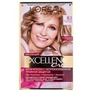 Крем-краска для волос L’OREAL PARIS (Лореаль) Excellence Creme стойкая оттенок 8.1 Светло-русый пепельный
