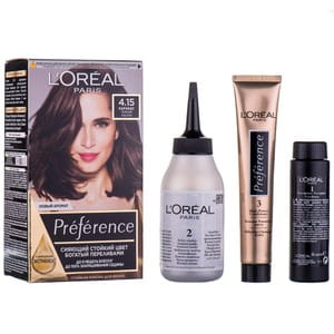 Краска для волос L’OREAL PARIS (Лореаль) Recital Preference оттенок 4.15 Каракас темный каштан