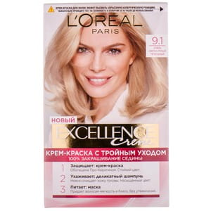 Крем-краска для волос L’OREAL PARIS (Лореаль) Excellence Creme стойкая оттенок 9.1