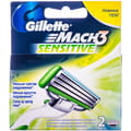 Кассета для бритья GILLETTE Mach 3 (Жиллет мак 3 три) Sensitive (Сенситив) 2 шт