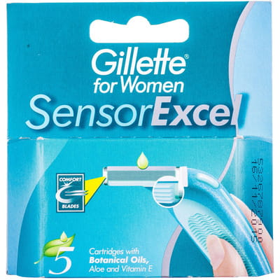 Картридж для бритья женский GILLETTE (Жиллет) Sensor Excel (Сенсор Эксель) 5 шт