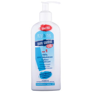 Гель для лица EVELINE (Эвелин) Pure Control против прыщей глубоко очищающий 200 мл