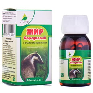 Барсучий жир с витаминным комплексом капсулы флакон 60 шт