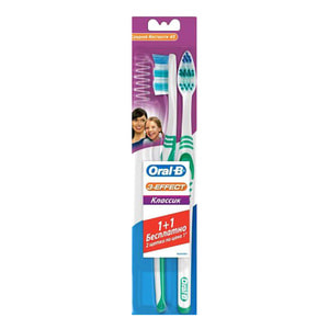 Зубная щетка ORAL-B (Орал-би) 3-Effect Classic (3-Эффект классик) 40 средней жесткости 2 шт
